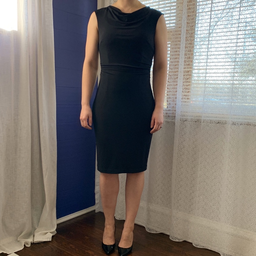 David Meister Cowl neck Black dress!!!!